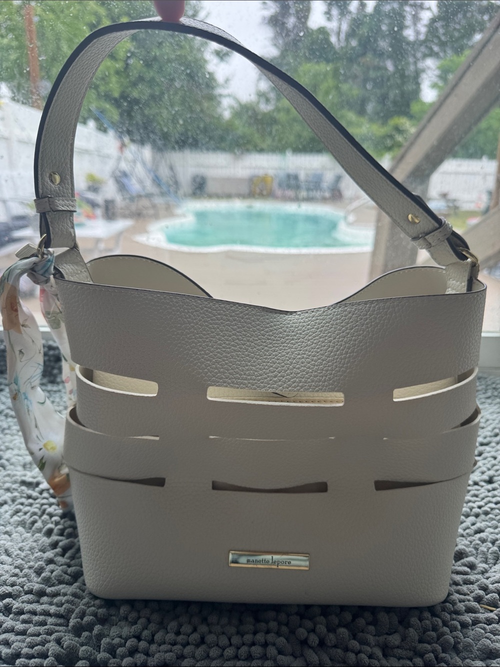 Nanette Lepore Frankie Bucket style Pebbled handbag